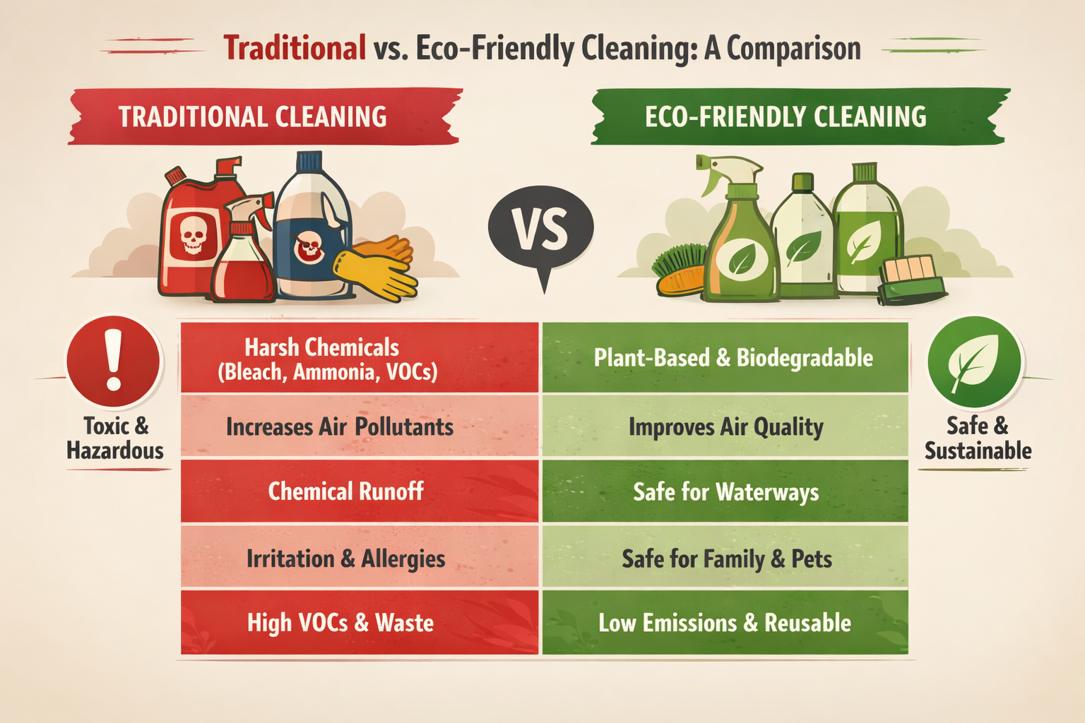 Traditional vs. Eco-Friendly Cleaning: A Comparison