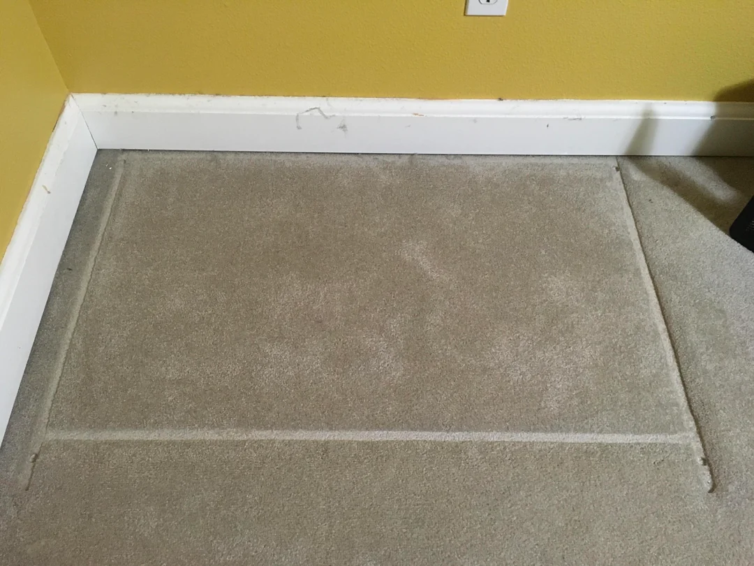 Furniture marks and dents on the carpet 