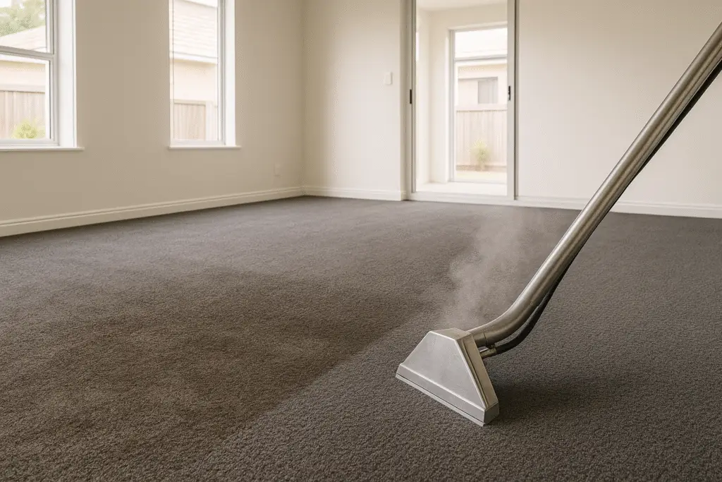 Why is steam cleaning the best choice for carpet cleaning at the end of lease cleaning?